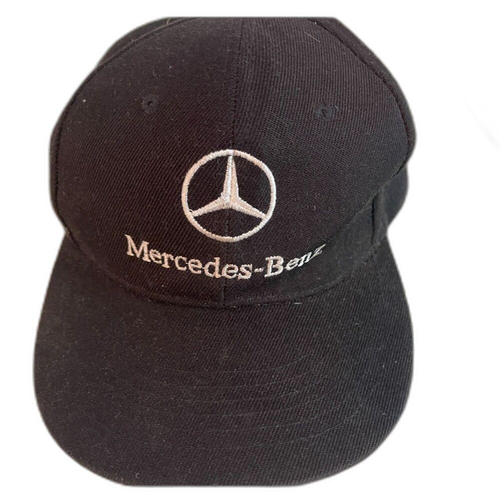 Mercedes Benz Car Black Logo Hat AF Academy Fits Baseball Cap Embroidered Emblem